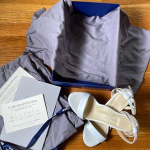 Sarah Flint Perfect Block Sandal 60. White Calf. Size 8 US. Only worn once